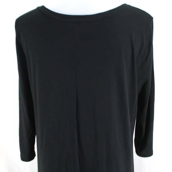 Pure J Jill Ballet Sleeve Tunic Top Womens Sz M Black 3/4 Sleeve Scoop Neck Knit - Picture 6 of 7